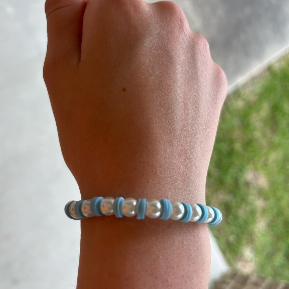 Pearl Blue Clay Bead bracelet